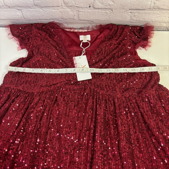 Worn once M by MNK Burgundy Sequins Dress Size Medium - Picture 5 of 9